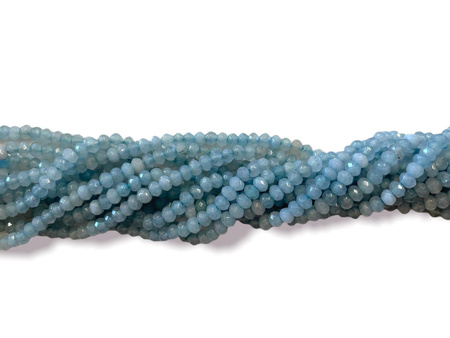 Agat / rondelle / 4x3mm / błękitny / sznur / ok. 110 sztuk