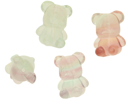 Fluoryt / Miś / przekładka / 18x15x14mm / otwór 0.7mm /  zielony  /1szt