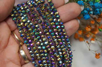 CrystaLove™ / kryształki szklane / rondelle / 3x4mm / multikolor / lustrzany / 110szt