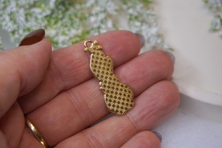 Olaf 2 / zawieszka emaliowana / 35x13mm / metal / złoty / 1szt