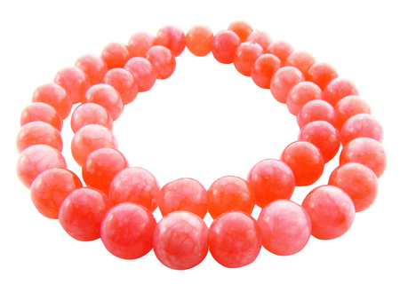 Agat, kula 8mm / koralowy / otwór 1.3mm / 49szt / 1 sznur