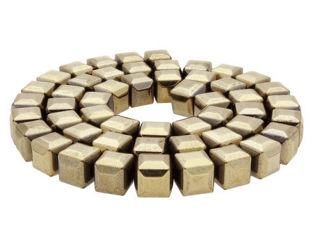Hematyt / sześcian fasetowany / 6x6x6mm / Aged Gold / 68szt