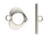 Zapięcie toggle / serce / stal chirurgiczna / 16x16 + 22x6mm / srebrny / 1szt