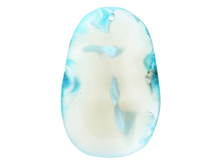 Agat / zawieszka / owal nieregularny / 60x39x8mm / szaro-niebieski / 1szt