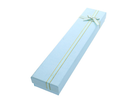 Pudełko do biżuterii / kokardka / 22x5x2.5cm / błękitny / 1szt