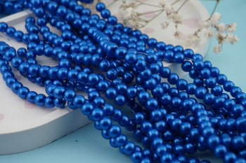 SeaStar™ / szklane perły / kula / 6mm / niebieski / około 150szt