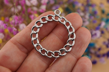 Koło ozdobne / zawieszka ze stali chirurgicznej / 36x14mm / srebrny / 1szt