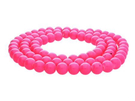 Koraliki powlekane / kula / 10mm / neonowy różowy / 85szt