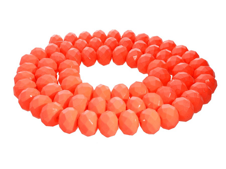 Milly™ / koraliki szklane / rondelle / 9x12mm / neonowy pomarańczowy / otwór 1.5mm / 70szt