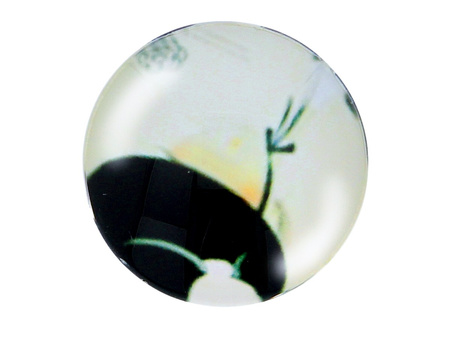 Kaboszon szklany z grafiką K25 PT1323 / biało-czarny / 25mm / 2szt