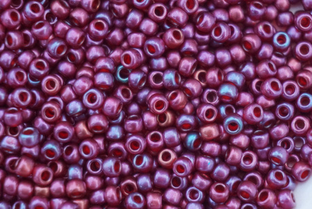 TOHO™ / Round / 11/0 / Gold-Lustered / Frosted Cranberry  / 10g / ~1100szt