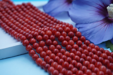 Chalcedon barwiony Xinjiang / kula / 6mm / rudo-czerwony / sznur / 60szt