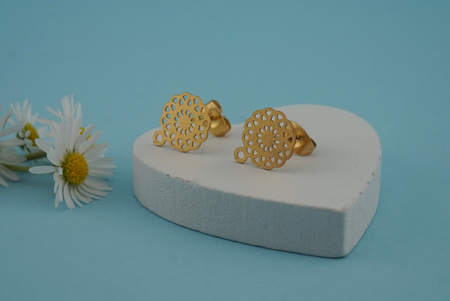 Sztyfty z zatyczkami / rozeta / stal chirurgiczna / 10mm / złoty / 2szt