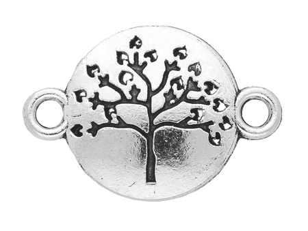 Drzewo / łącznik / 23x16x2mm / srebrny / 4szt