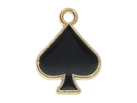 Pik SweetCharm™ / zawieszka charms / 14x11x1.5mm / KC Gold, czarny / 2szt
