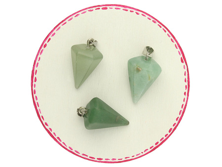 Awenturyn / zawieszka z krawatką / hexagon grot / 25x15mm / zielony / 1szt