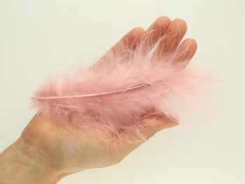 Piórka / indycze / 10-17cm / pudrowy róż / 4szt