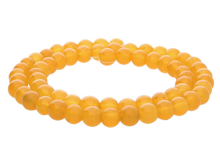 Agat / kula / 6mm / ciemny żółty / 58szt