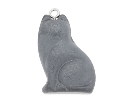 Hematyt / matowy / kot / zawieszka / 32x20x6.5mm / Classic Black / 1szt