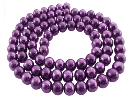 Koraliki szklane, lustrzane / fioletowy / 12mm / otwór 1,2mm / 70 koralików