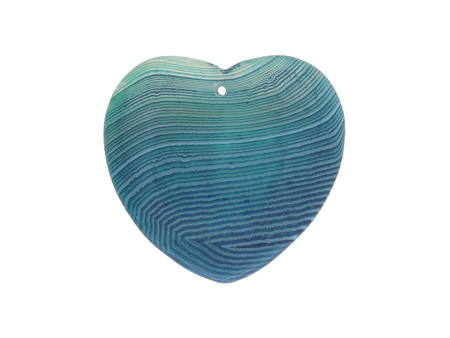 Agat / zawieszka / serce / 39x42x7mm / niebieski / 1szt
