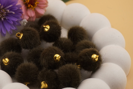 Pomponik / zawieszka / 15mm / czekoladowy /1szt