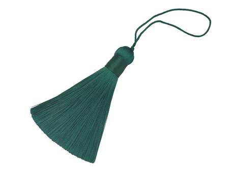 Chwost z nici wiskozowych /  z szerokim oplotem / 85mm / główka 11mm / butelkowa zieleń / 1szt