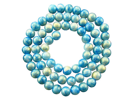 Koraliki Galaxy™ kula 6mm / niebieski, biały / pokryte złoty pyłem / otwór 1mm / 140 koralików