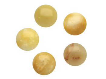 Jadeit żółty / kaboszon / okrągły / 25x25x6mm / 1szt