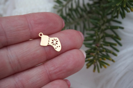 Skarpetka / zawieszka / stal chirurgiczna / mm / złoty / 1szt