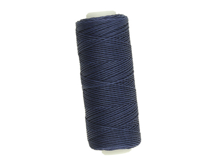 Sznurek do makramy woskowany / poliester / 0.55mm / granatowy / szpulka 25m