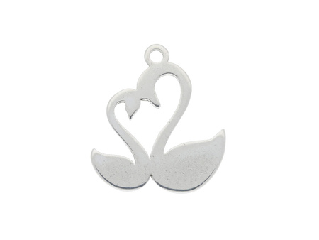 Łabędzie / zawieszka / stal chirurgiczna / 13x11mm / srebrny / 4szt