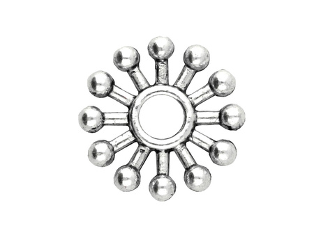 Śnieżynka / przekładka / 2x10x10mm / kolor srebrny / otwór 2mm / 10szt