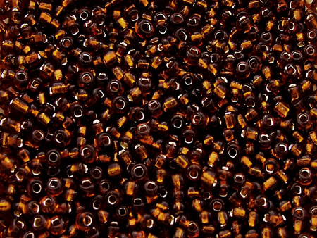 Koraliki szklane drobne, silver lined / copper / 2,3mm / otwór round / 20g