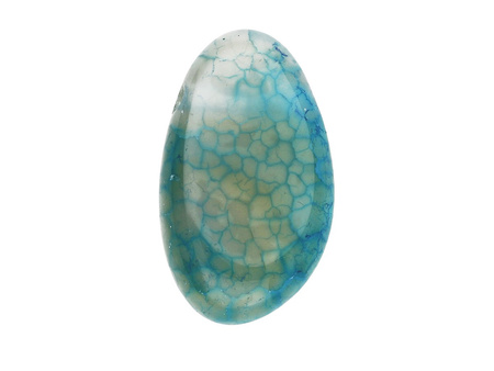 Agat / kropla płaska / 33x25x7mm / mleczny błękitny / 1szt