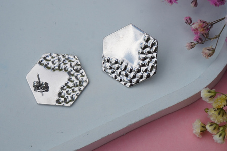 Sztyfty ozdobne / stal chirurgiczna / 23mm / srebrny / 2szt