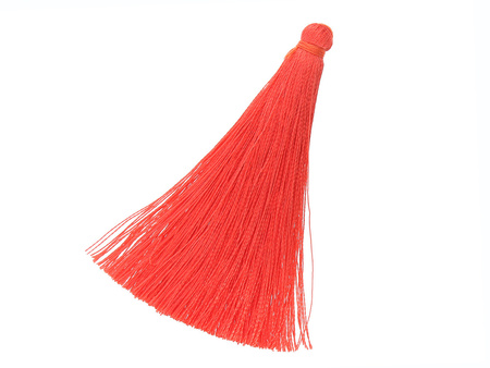 Chwost z nici wiskozowych / z połyskiem / 65mm / kolor truskawkowy / grubość główki 7mm / 1szt