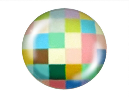 Kaboszony szklane z grafiką, K14 PT1129 / multikolor / 14mm / 4szt