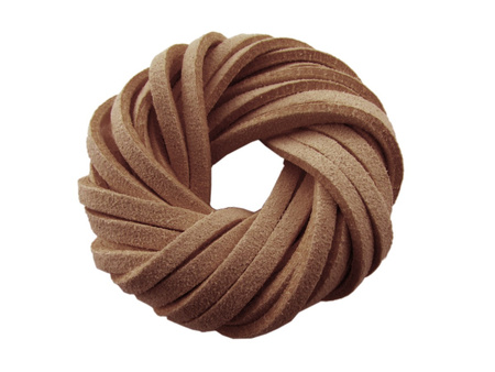Rzemień ekologiczny, zamszowy 3x1.5mm / mleczna czekolada / 95cm