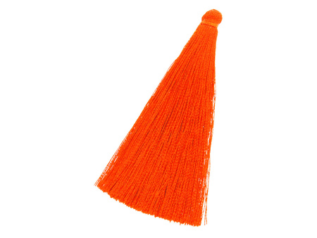 Chwost z nici wiskozowych / z połyskiem / 65mm / ciemny pomarańczowy / grubość główki 7mm / 1szt