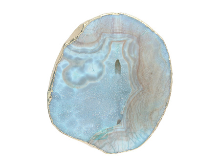 Agat druzy / w okuciu / plaster nieregularny / 54x46x9mm / niebieski / 1szt