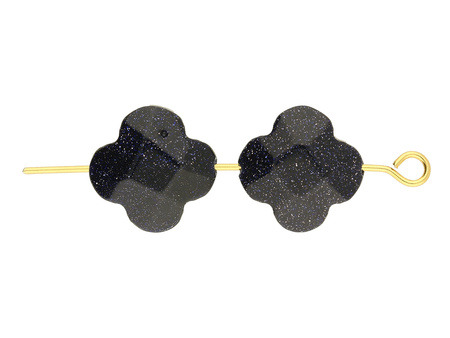 Noc kairu / koniczynka fasetowana / 12x12mm / otwór 1mm / grubość 5mm / 1szt