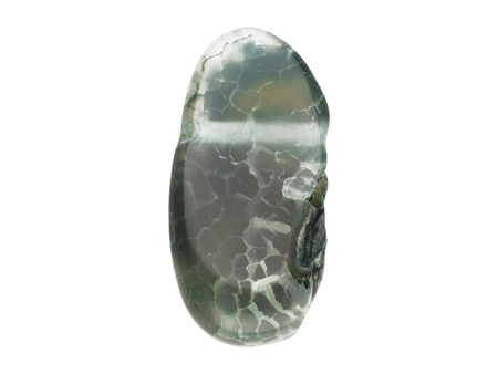 Agat / kropla płaska / 32x15x7mm / mleczny zielony / 1szt