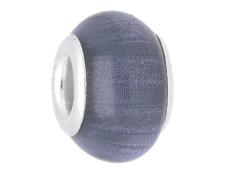 Decolores™ / przekładka / szklana / 9x13x13mm / Glossy Stripes / szaroniebieski / otwór 5mm / 1szt