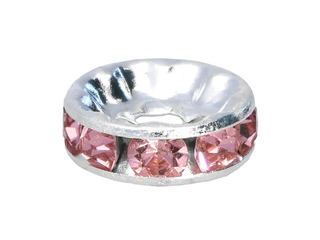 GlitteRing™ / przekładka / flat / 6mm / kolor srebrny, Rose / otwór 1.5mm / 20szt