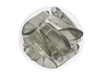 CZECHMATES™ / koraliki szklane / Daggers / 5/16mm / Transparent / Black Diamond / 15szt