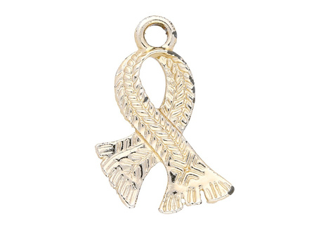 Wstążka / zawieszka charms / II gatunek / 26x18x3mm / KC Gold / 2szt