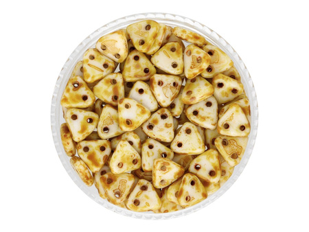 CZECHMATES™ / koraliki szklane / Triangle / 6mm / Picasso / Alabaster / 5g