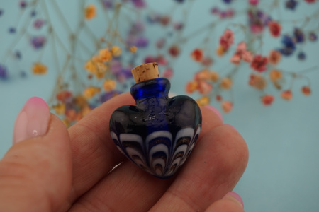 Fiolka / granatowy / szkło lampwork / 27x25mm / 1szt