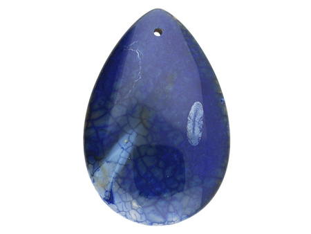 Agat / zawieszka / kropla / 52x35x6.5mm / granatowy / 1szt